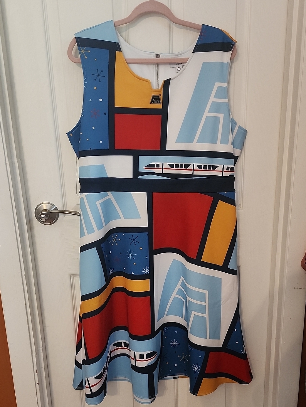 Rare Disney Monorail Colorblock Geometric Sleeveless Dress